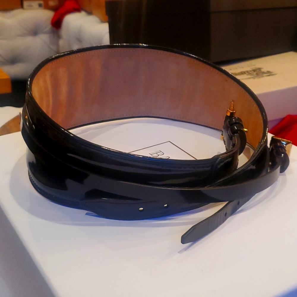 BURBERRY BLACK LEATHER BELT